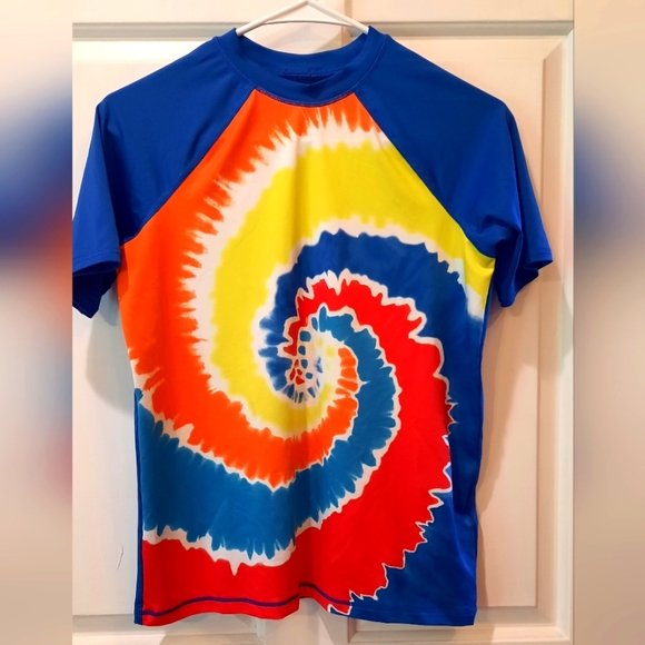 Lands End Boys Royal Blue and Tie Dye  Rashguard size L 10H-12H - Picture 3 of 8